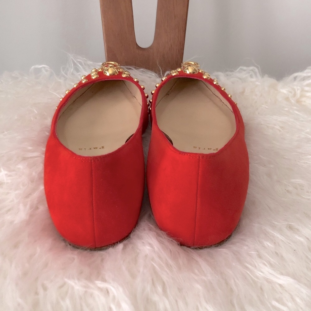💥 LOUBOUTIN Door Knock Red Flats Sz 37 - Picture 6 of 8